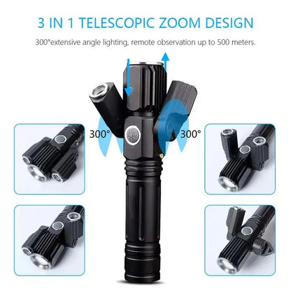 T9537 Triple Headed Flashlight