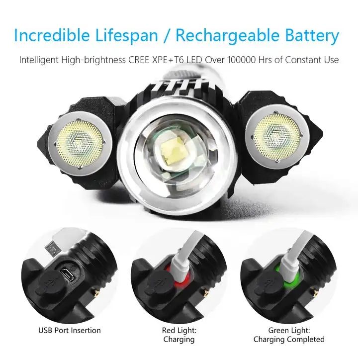 T9537 Triple Headed Flashlight