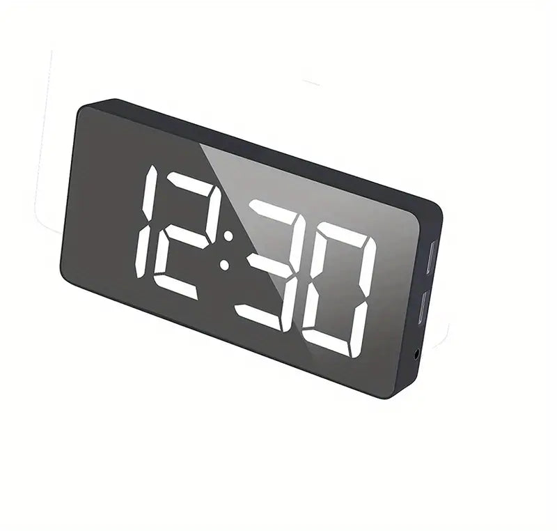 LED Digital Clock with Charging Mirror and USB Cable