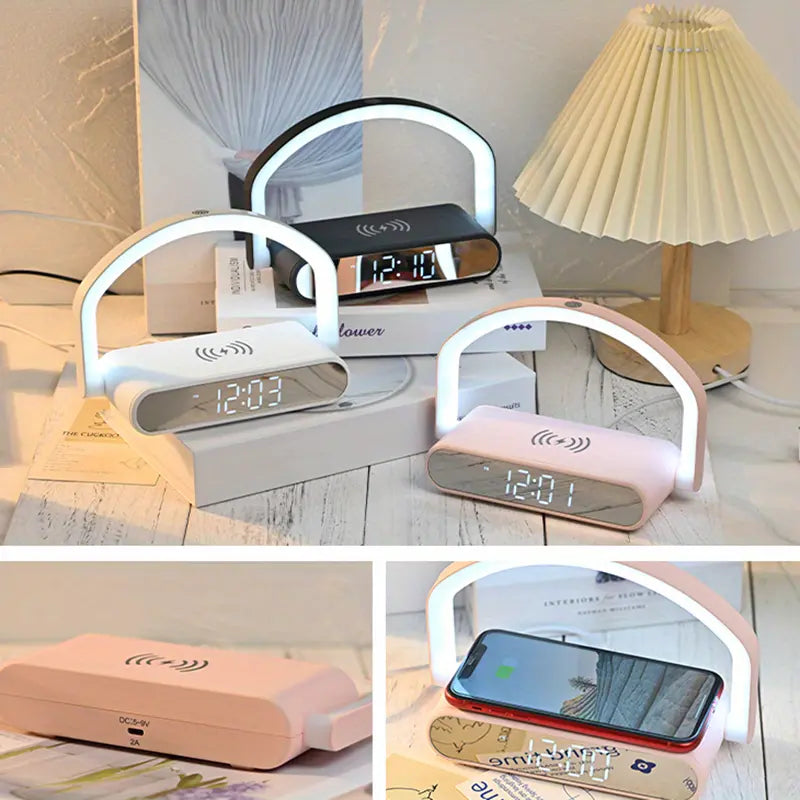 LED Alarm Clock with Wireless Fast Charging &amp; Night Light